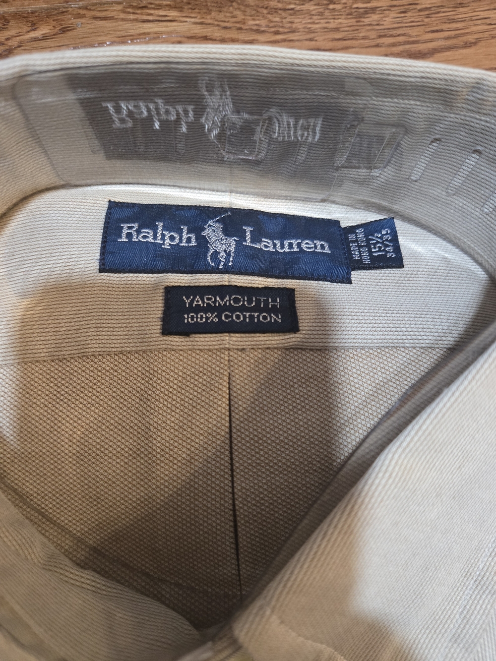 Ralph Lauren Yarmouth khaki dress shirt 100% Cotton